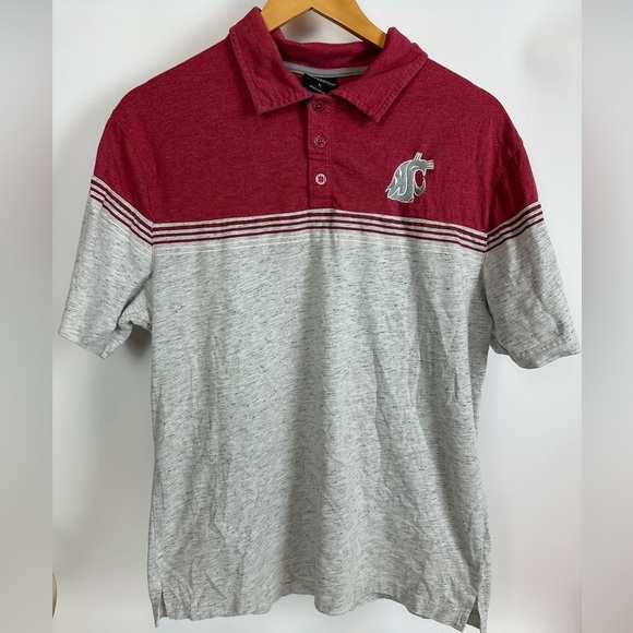 $4/25 - Colosseum WSU Men’s Large Cougs Polo Wazzu Embroidered logo Stripe - Picture 1 of 5